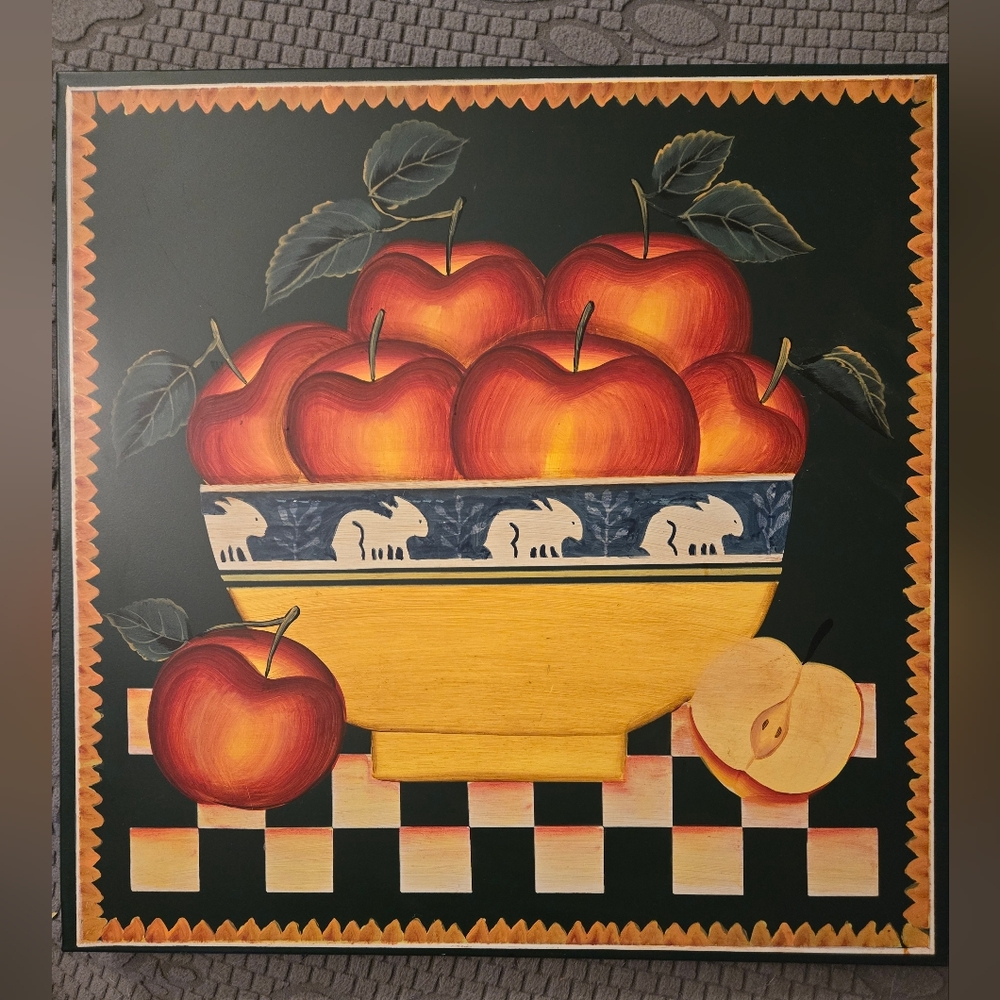 Folk Art Diane Ulmer Pedersen Apple Metal Artwork